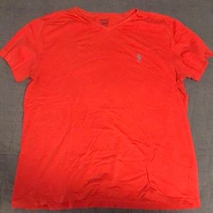 Light red large polo v neck tee shirt